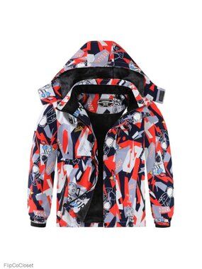 Boys Waterproof Ski Jacket Fleece Lined Winter Coat Hooded
